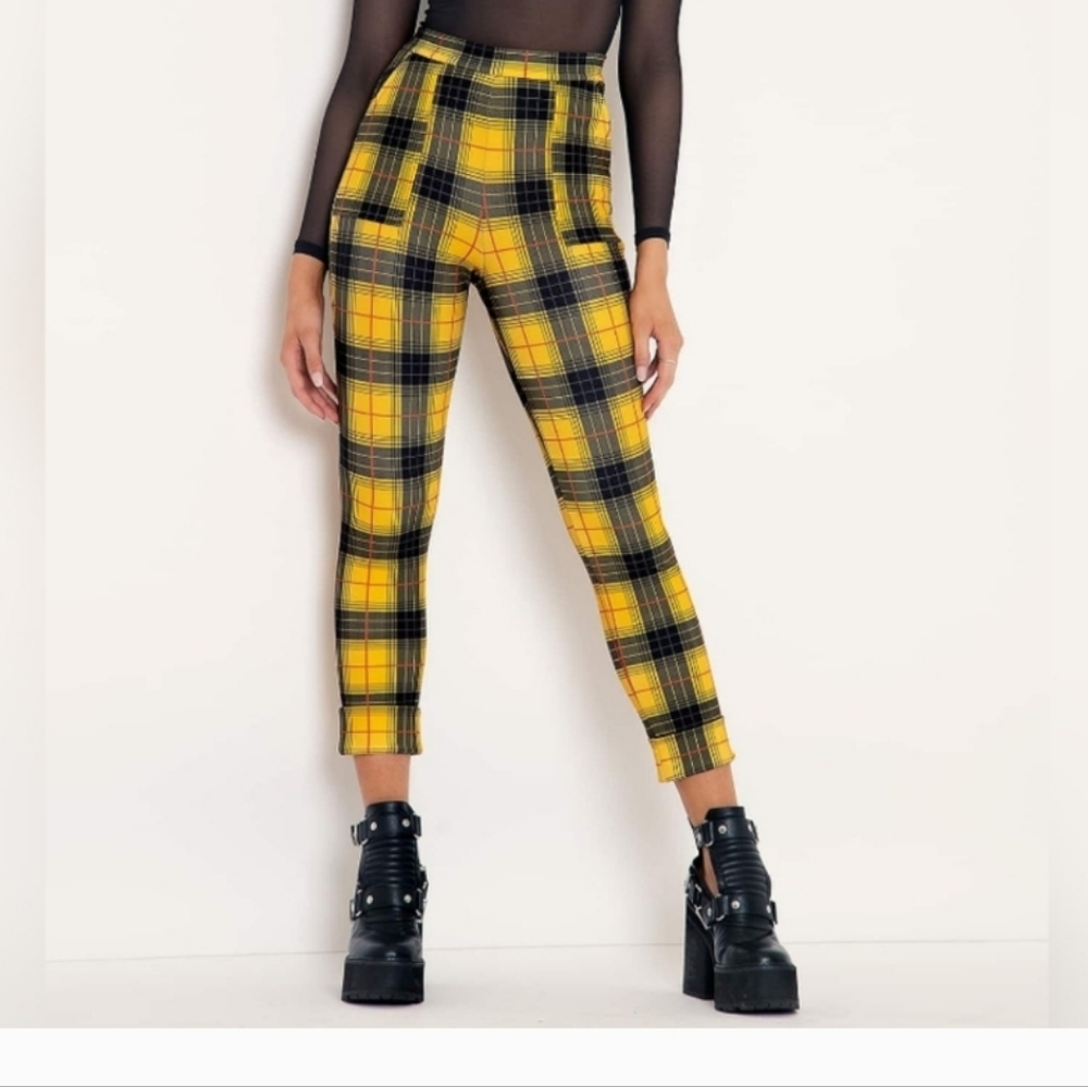 Blackmilk Tartan Grunge Cuffed Pants